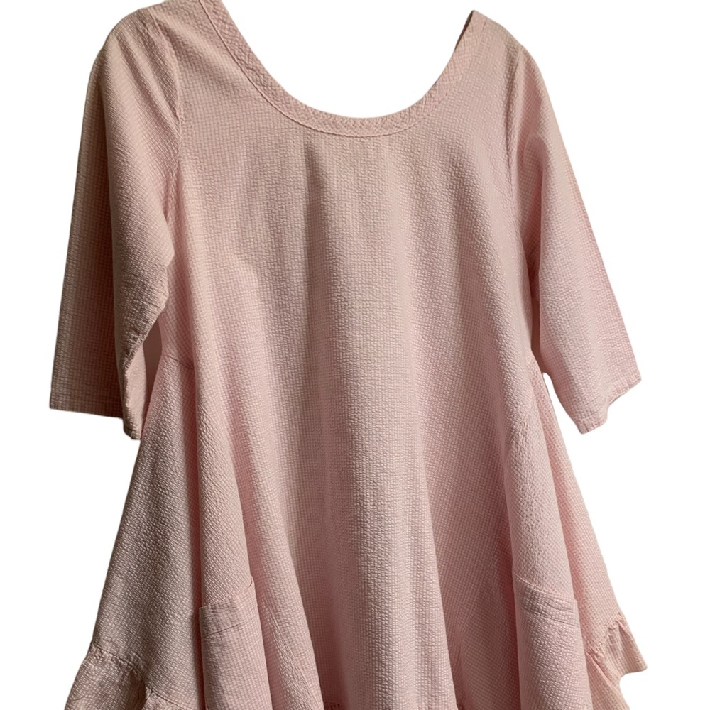Hearts Desire flutter top in cameo pink and white stripe